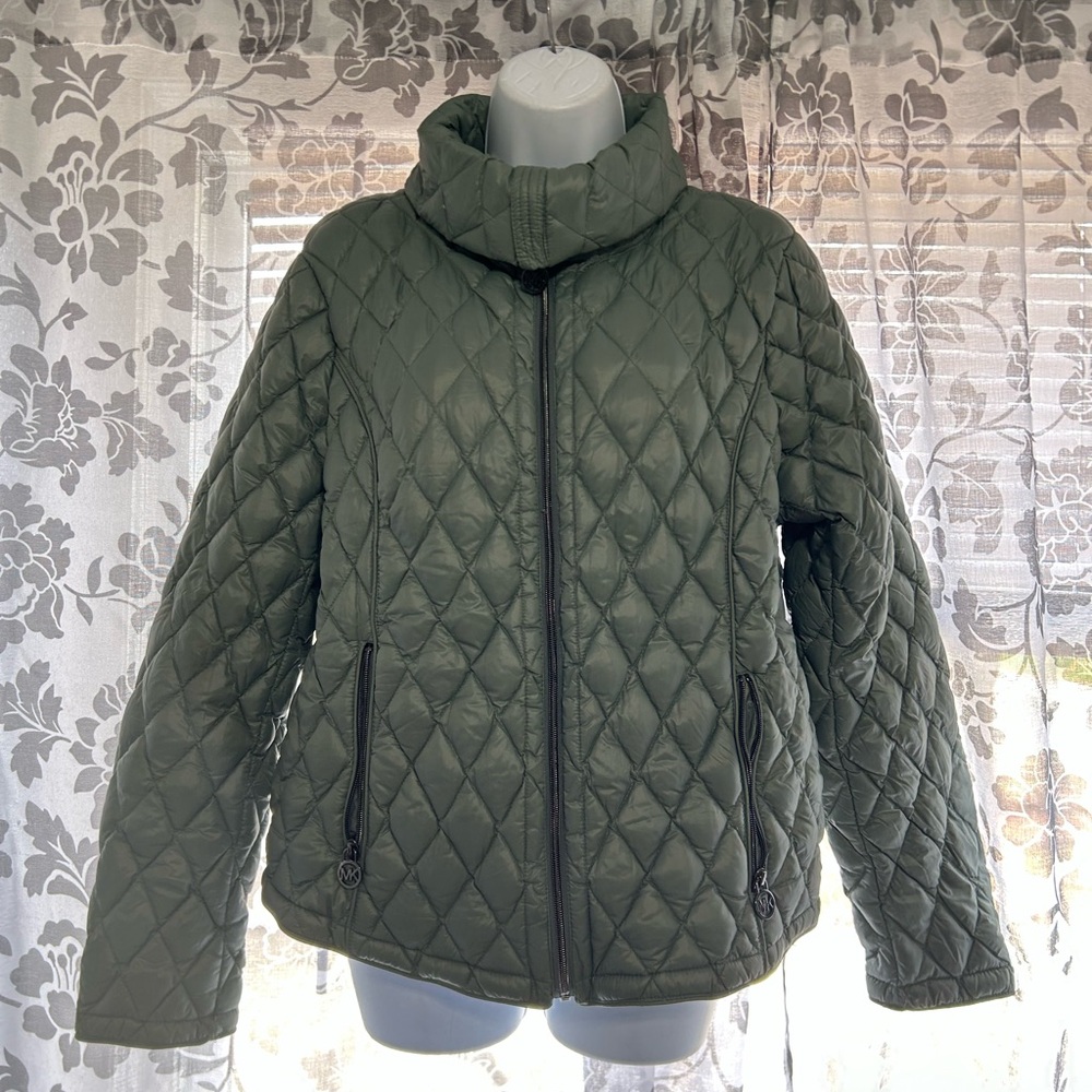 Michael Kors Green Quilted Puffer Jacket